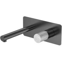Смеситель для раковины Boheme Stick Mramor Grey 125-GM-MR-GR встраиваемый, графит матовый/серый мрамор