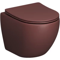 Унитаз подвесной Grossman GR-4455VIMS безободковый, с сиденьем микролифт, бордовый матовый