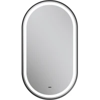 Зеркало Equil Aster zkASTER45-15 45x80 см, с LED-подсветкой, сенсорным выключателем, антизапотеванием, черный матовый