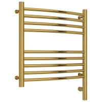 Полотенцесушитель электрический 500x500 золотой МЭМ правый, перемычка выгнутая Сунержа Богема 3.0 03-5803-5050