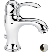 Смеситель для раковины Emmevi Harmony 22003/BO с донным клапаном, золотой/белый