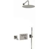 Душевой комплект WasserKRAFT Wern A4258.097.121.275.100.276.298 T 248 мм, с термостатом, никель