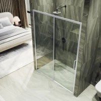 Душевая дверь MaybahGlass MGD-1975-5 110 см, профиль матовый хром, стекло прозрачное
