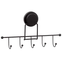 Планка с крючками Fixsen Magic Black FX-45005-5 для ванны, черный матовый