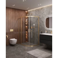 Душевой уголок Cezares Molveno MOLVENO-RH-2-120/90-C-BORO-IV 120x90 см, профиль золотой матовый, стекло прозрачное