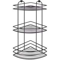 Полка для ванной Tekno-tel BK023B 20x20 см, угловая, тройная, черный матовый