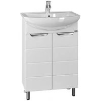 Тумба с раковиной белый глянец 60 см Санта Родос 206022 + GPACIYA60