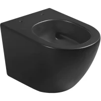 Унитаз подвесной Ceruttispa Sella Aria CT9530 безободковый, торнадо, с сиденьем микролифт, черный матовый