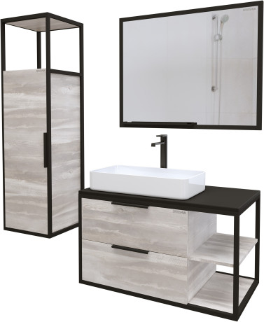 Комплект мебели шанико/черный 90 см Grossman Лофт 109002 + GR-3031 + 209001