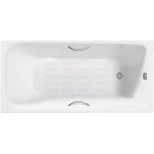 Изображение товара ванна чугунная delice continental plus dlr230633r-as 150x70 см, с отверстиями под ручки, антискользящим покрытием, белый