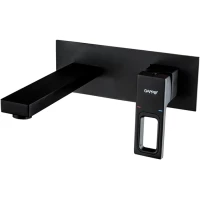 Смеситель для раковины Gappo G1017-16 встраиваемый, черный матовый