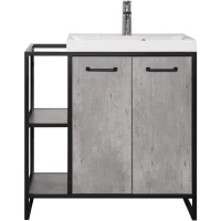 Тумба под раковину Style Line Лофт ЛС-000010019 80 см, напольная, бетон/черный