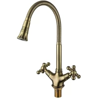 Смеситель для кухни Gappo G4089-4 гибким изливом, бронза