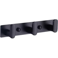 Планка с крючками Fashun A2615-3 для ванны, черный матовый