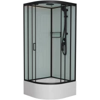 Душевая кабина 100x100x220 см Frank F400/2 М Black 20072 текстурное стекло