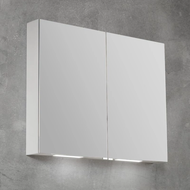Зеркальный шкаф с нижней подсветкой 90х70 см BelBagno SPC-2A-DL-BL-900 - фото 4