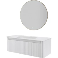 Комплект мебели Armadi Art Voi Matt White 782-120-R-MW + 786-120-MW + 545-100-MG 122 см, подвесной, белый матовый