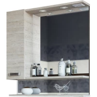 Зеркальный шкаф 59,6x73,6 см венге/орегон L Sanflor Техас C0000001972