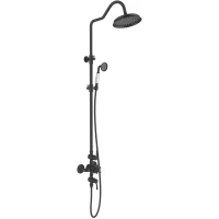 Душевая система Aquatek Классик AQ2563MB 220 мм, с термостатом, черный матовый