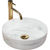 Раковина-чаша Rea Sami REA-U6606 36x36 см, накладная, белый мрамор