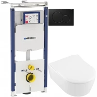 Комплект подвесной унитаз Villeroy & Boch Avento 5656RSR1 + система инсталляции Geberit 111.362.00.5 + 115.770.DW.5