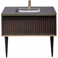 Тумба под раковину Armadi Art Vallessi Avantgarde Canale 843-080-BG 80 см, подвесная, черный глянец