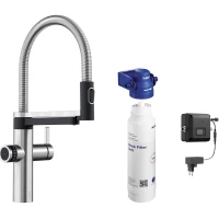 Смеситель для кухни Blanco Evol-S Pro Filter 526311 с фильтром, гибким изливом, нержавеющая сталь