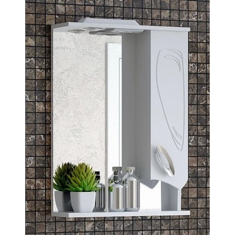 Зеркальный шкаф 50x74 см белый глянец Corozo Лидер SD-00000293