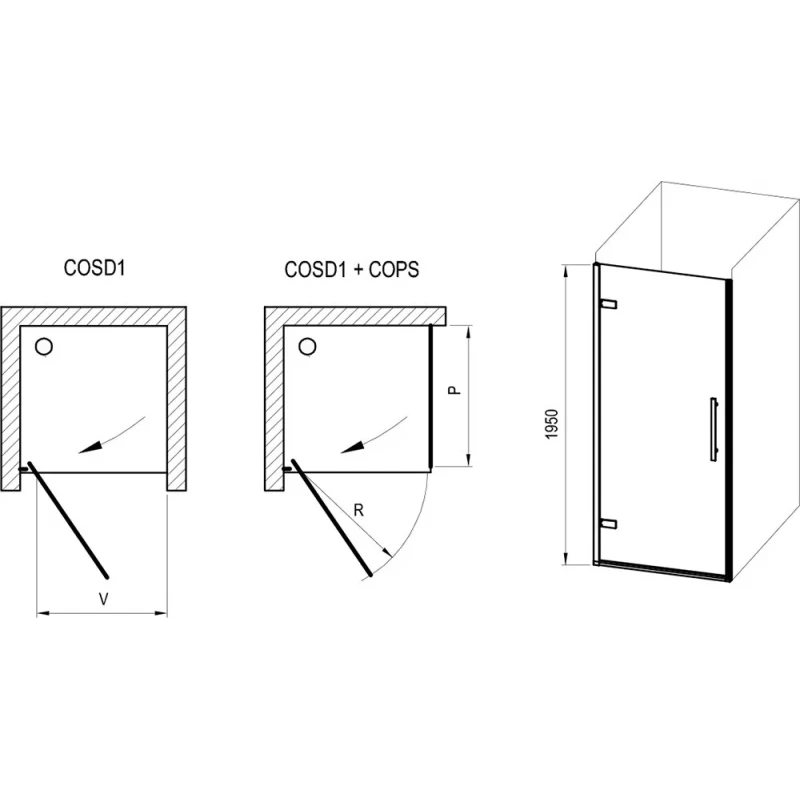 Душевой уголок 89,5x80 см Ravak Cool COSD1 + COPS X0VV70300Z1 + X9VV40300Z1 прозрачное Душевой уголок 89,5x80 см Ravak Cool COSD1 + COPS X0VV70300Z1 + X9VV40300Z1 прозрачное