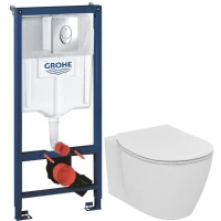 Комплект подвесной унитаз Ideal Standard Connect E771801 + E772401 + система инсталляции Grohe 38721001
