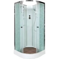 Душевая кабина 80x80x208 см Deto EM1580N матовое с прозрачным узором