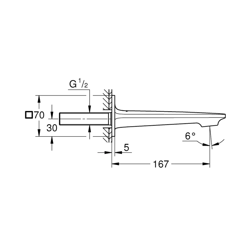 Излив для ванны 167 мм Grohe Allure 13264A01 Излив для ванны 167 мм Grohe Allure 13264A01