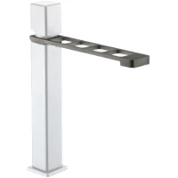 Смеситель для раковины Webert One-X OX830402741 с донным клапаном, нержавеющая сталь/белый матовый