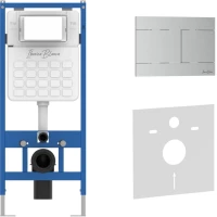 Инсталляция для унитаза Iberica Blanca Silencio Inox-R IB001.015.01 с кнопкой смыва, матовый хром