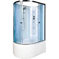 Душевая кабина 120x80x208 см Deto EM4512RNLED+GM матовое с прозрачным узором