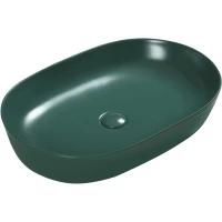 Раковина-чаша SantiLine SL-1017G 60,5x41,8 см, накладная, зеленый матовый