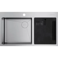 Кухонная мойка Omoikiri Akisame 86-2 Side-IN 4997021 86x51 см, нержавеющая сталь