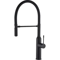 Смеситель для кухни Zorg SH 2022 BLACK с гибким изливом, черный матовый