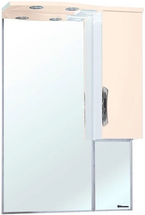 Зеркальный шкаф 65x100 см бежевый глянец/белый глянец R Bellezza Лагуна 4612110001073