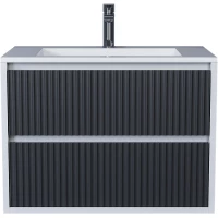 Тумба с раковиной Uperwood Next Premium 3930205163 70 см, подвесная, белый матовый/графит матовый