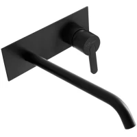 Смеситель для раковины Cezares Leaf LEAF-BLI1-NOP CoolStart, встраиваемый, с донным клапаном, черный матовый