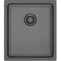 Кухонная мойка Paulmark Vista PM904438-GM 38x44 см, вороненая сталь