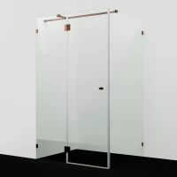 Душевой уголок WasserKRAFT Paar 88H07 120x90 см, профиль розовое золото, стекло прозрачное