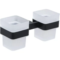 Стакан для зубных щеток Allen Brau Infinity 6.21003-31 двойной, настенный, черный матовый