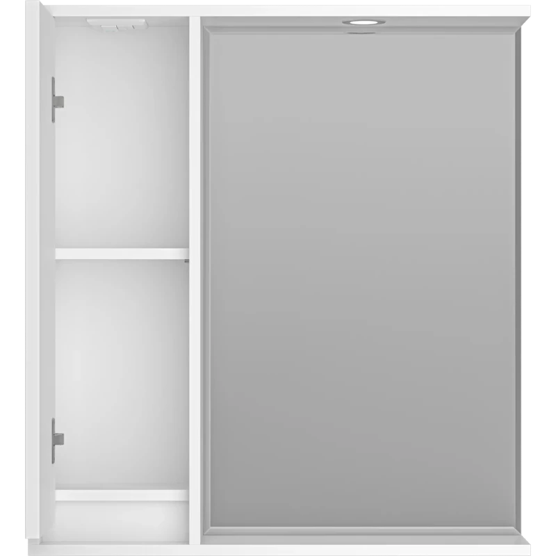Зеркальный шкаф Brevita Balaton BAL-04075-01-Л 73x80 см L, с подсветкой, выключателем, белый матовый