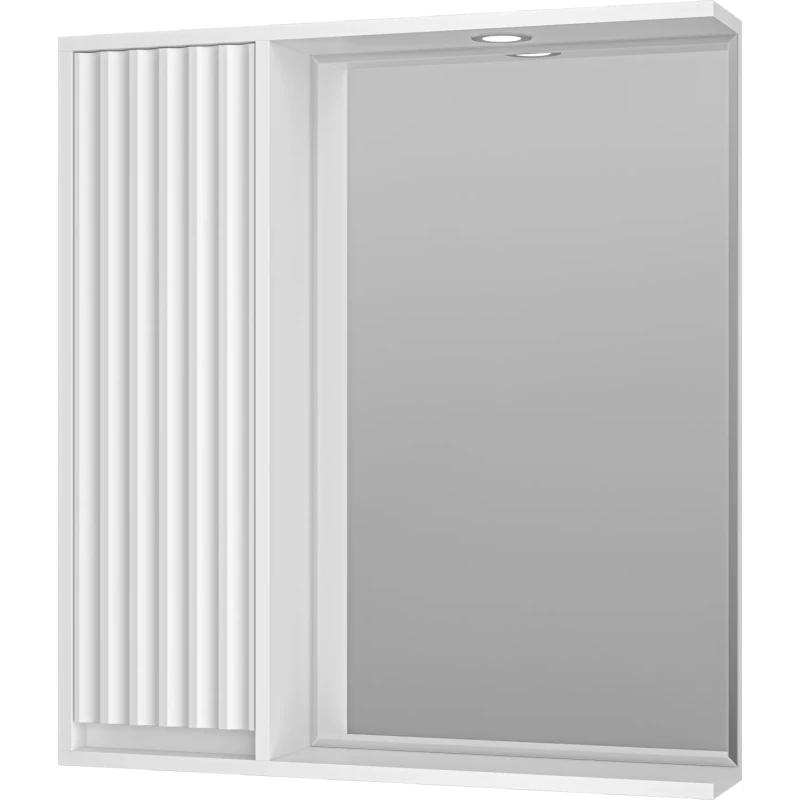 Зеркальный шкаф Brevita Balaton BAL-04075-01-Л 73x80 см L, с подсветкой, выключателем, белый матовый