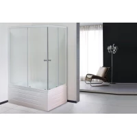 Душевой уголок с поддоном Royal Bath RB8100BP-C-L 100x80 см L, профиль белый, стекло матовое