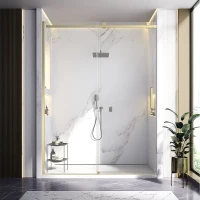 Душевая дверь Veconi Vianno VN75G-120-01-C4 119 см, профиль золотой матовый, стекло прозрачное