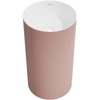 Раковина Wellsee Chalice Perfection 230623000 45x45 см, напольная, белый/светло-розовый матовый