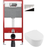 Комплект подвесной унитаз Villeroy & Boch Avento 5656HR01 + система инсталляции TECE 9300302 + 9240401